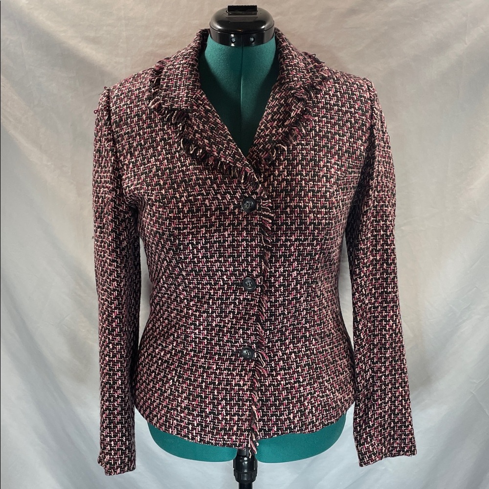 Briggs New York Black and Pink Tweed Blazer
